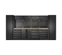 Kraftwerk Tools 3964C-BLK-EX MOBILIO-EX BLK Mobilier d'atelier 6 éléments, Hêtre