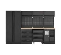 Kraftwerk Tools 3964D-BLK-EX MOBILIO-EX BLK Mobilier d'atelier 4 éléments, Hêtre