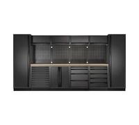 Kraftwerk Tools 3964F-BLK-EX MOBILIO-EX BLK Mobilier d'atelier 6 éléments, Hêtre