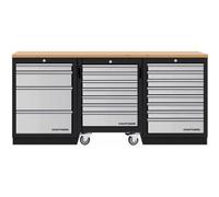 Kraftwerk Tools 3964K-4R8 Mobilio 3 combi avec chariot d'atelier, hêtre, 3 tiroirs