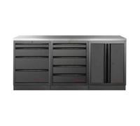 Kraftwerk Tools 3964K-BLK-001-IX MOBILIO BLK Mobilier d'atelier 3 éléments, Acier inoxydable