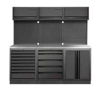 Kraftwerk Tools 3964K-BLK-005-IX MOBILIO BLK Mobilier d'atelier 3 éléments, Acier inoxydable