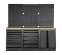 Kraftwerk Tools 3964K-BLK-006 MOBILIO BLK Mobilier d'atelier 3 éléments, Hêtre