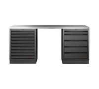 Kraftwerk Tools 3964K-BLK-007-IX MOBILIO BLK Mobilier d'atelier 2 Ã©lÃ©ments, Acier inoxydable
