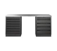 Kraftwerk Tools 3964K-BLK-007-IX MOBILIO BLK Mobilier d'atelier 2 éléments, Acier inoxydable