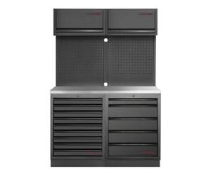 Kraftwerk Tools 3964K-BLK-009-IX MOBILIO BLK Mobilier d'atelier 2 Ã©lÃ©ments, Acier inoxydable
