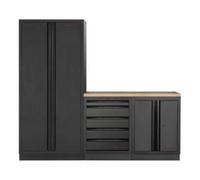 Kraftwerk Tools 3964K-BLK-012 MOBILIO BLK Mobilier d'atelier 3 éléments, Hêtre