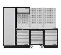 Kraftwerk Mobilier d'atelier Mobilio 4 éléments Kraftwerk, armoire haute, paroi perforée, acier inoxydable Quantité:1