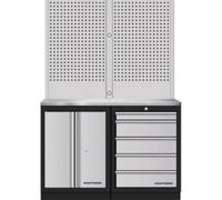 Kraftwerk Tools 3964K-S5-WIX Mobilio 2er combi paroi perforÃ©e acier inoxydable, 5 tiroirs