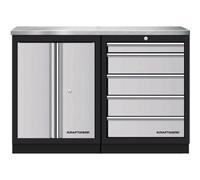 Kraftwerk Tools 3964K-S500IX Mobilio 2 combi, inox, 5 tiroirs