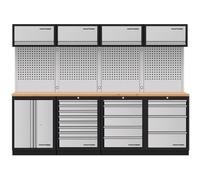 Kraftwerk Tools 3964K-S854-K4 Mobilio 4er Combi, unitÃ© murale 4x, paroi perforÃ©e, hÃªtre
