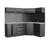Kraftwerk Tools 3964N-BLK-IX MOBILIO BLK Mobilier d'atelier 4 éléments, Acier inoxydable