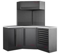 Kraftwerk Tools 3964R-BLK-IX MOBILIO BLK Élément d'angle 3 éléments, Acier inoxydable