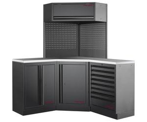 Kraftwerk Tools 3964R-BLK-IX MOBILIO BLK Élément d'angle 3 éléments, Acier inoxydable