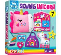 KRAFUN Kit Couture Licorne dès 5 Ans, 7 Multi-Projets | 7 projets : poupée, oreiller, mobile, porte t sac. Feutrine et instructions incluses