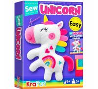 KRAFUN Kit Couture Licorne dès 7 Ans, Poupée Peluche Seule | Coudre sa poupée licorne en peluche. Feutrine prédécoupée, aiguille sécurisée et instructions