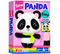 KRAFUN Kit Couture Panda dès 7 Ans, Poupée Peluche | Coudre sa poupée panda en peluche. Feutrine prédécoupée, aiguille sécurisée et instructions