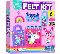 KRAFUN Kit d’Artisanat en Feutre Licorne pour Enfants 3-8 Ans, 6 Projets DIY (Masque, Sac, Marionnette), Instructions, Boîte Réutilisable, Jouet Éducatif
