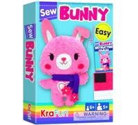 KRAFUN Kit de Couture Lapin pour Enfants dès 7 Ans, Poupée en Peluche Lapin, Feutre, Instructions, Boîte Réutilisable, Jouet Éducatif pour Coudre
