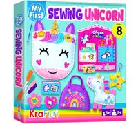 KRAFUN Kit de Couture Licorne pour Enfants dès 5 Ans, 5 Projets Débutants (Poupée, Oreiller, Mobile, Porte-Clés, Sac), Feutre, Instructions, Jouet Éducatif