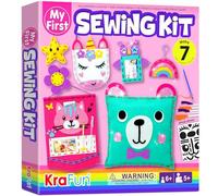 KRAFUN Kit de Couture Licorne pour Enfants dès 5 Ans, 7 Projets Débutants (Poupées, Oreillers), Feutre, Instructions, Boîte Réutilisable, Jouet Éducatif
