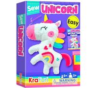 KRAFUN Kit de Couture Licorne pour Enfants dès 7 Ans, Poupée en Peluche Licorne, Feutre, Instructions, Boîte Réutilisable, Jouet Éducatif pour Coudre