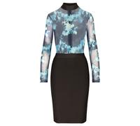 Kraimod Robe fourreau bleu / noir / blanc, Taille 40