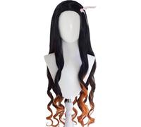 Kraja Perruque cosplay Nezuko Kamado Anime préférée pour les fans d'Halloween, fête, Noël, bande dessinée (Nezuko)