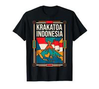 Krakatoa Drapeau Indonésie Volcan Vintage Voyage Art T-Shirt