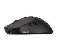 Kraken AERO Souris de jeu sans fil super légère, double mode (2,4 GHz + filaire) symétrique, 2600 DPI, compatible PC/Mac (Noir)