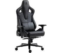 KRAKEN CHAIRS Chaise de Gaming en PVC Cuir - Noir - Siege Gamer Adulte - Chaise de Bureau - Confortable Chaises de Gamer - 150 kg - Ergonomique Fauteuil Gaming - Réglable Accoudoir/Lombaire