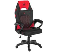 KRAKEN CHAIRS Chaise de Gaming en Tissu - Noir Rouge - Fauteuil Gamer Confortable Ergonomique - Charge maximale: 130 kg - Chaise Bureau Pivotante Ergonomique - Siege Gaming - Siege de Jeu