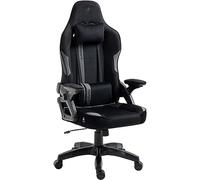 KRAKEN CHAIRS Chaise Gaming Tissu - Noir Gris - Fauteuil Gamer Confortable Ergonomique - Réglable Accoudoir/Lombaire - Chaise Bureau Pivotante - pour Gamer Adulte Bureau - Chaise de Gaming