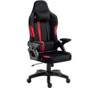 KRAKEN CHAIRS Chaise Gaming Tissu - Noir Rouge - Fauteuil Gamer Confortable Ergonomique - Réglable Accoudoir/Lombaire - Chaise Bureau Pivotante - pour Gamer Adulte Bureau - Chaise de Gaming