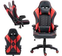 Kraken Chairs Feyton Chaise de bureau ergonomique, chaise de bureau, chaise pivotante, fauteuil gaming, chaise gaming, jusqu'à 130 kg, noir/rouge