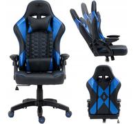 Kraken Chairs Feyton Chaise de bureau ergonomique, chaise de bureau, chaise pivotante, fauteuil gaming, chaise gaming, jusqu'à 130 kg, noir/bleu