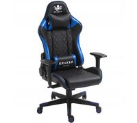 Kraken Chairs Helios Chaise de bureau ergonomique, chaise de bureau, chaise pivotante, fauteuil gaming, chaise gaming, jusqu'à 130 kg, noir/bleu