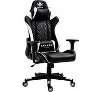 Kraken Chairs Helios Chaise de bureau ergonomique, chaise de bureau, chaise pivotante, fauteuil gaming, chaise gaming, jusqu'à 130 kg, noir/blanc