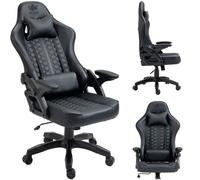 Kraken Chairs Helios chaise de bureau ergonomique, chaise d'écriture, chaise pivotante, chaise de jeu textile, chaise de jeu, jusqu'à 130 kg, noir