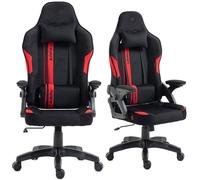 Kraken Chairs Jupiter Chaise de bureau ergonomique, chaise de bureau, chaise pivotante, tissu, chaise gaming, jusqu'à 130 kg, noir et rouge