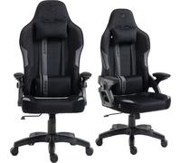 Kraken Chairs Jupiter Chaise de bureau ergonomique, chaise de bureau, chaise pivotante, tissu, chaise gaming, jusqu'à 130 kg, noir et gris