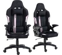 Kraken Chairs Jupiter Chaise de bureau ergonomique, chaise de bureau, chaise pivotante, tissu, chaise gaming, jusqu'à 130 kg, noir et rose