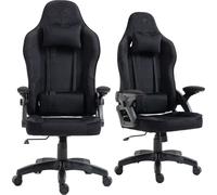 Kraken Chairs Jupiter Chaise de bureau ergonomique, chaise de bureau, chaise pivotante, tissu, chaise gaming, jusqu'à 130 kg, noir
