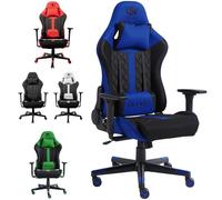 KRAKEN Chaise de gaming en tissu - Noir et bleu - Bureau ergonomique - Charge maximale : 130 kg - chaise