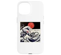 Kraken Kaiju Monster Doodle Japonais Ukiyoe Ocean Sea Coque pour iPhone 15