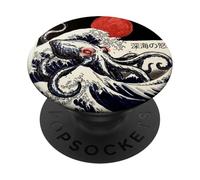 Kraken Kaiju Monster Doodle Japonais Ukiyoe Ocean Sea PopSockets PopGrip Adhésif