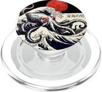 Kraken Kaiju Monster Doodle Japonais Ukiyoe Ocean Sea PopSockets PopGrip pour MagSafe