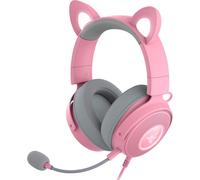 Kraken Kitty Edition V2 Pro - Casque Gaming Filaire Rgb Avec Oreilles Interchangeables (Oreilles Interchangeables, Eclairage Réactif Au Streaming, Haut-Parleurs Titanium De 50Mm) Rose Quartz