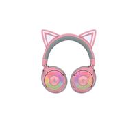 Razer Kraken Kitty V3 Pro - Casque Gaming sans Fil RGB Kitty - Oreilles de Chat réactives pour Le Streaming - Membrane Triforce 40 mm, Hyperspeed Wireless et Bluetooth, THX Spatial Audio | Quartz