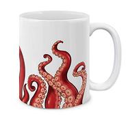 Kraken Octo Pus Tentacules Rouges Tasse Drôle Tasses Céramique Tasse À Café 330Ml Pour Chocolat Chaud Thé Famille
